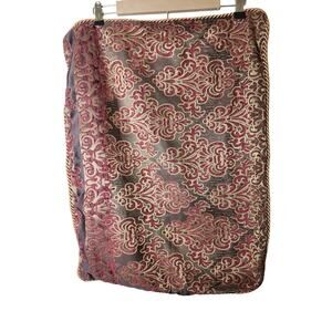 CROSCILL Red Gold Brown Rope Edging STANDARD Pillow Shams - set of 2